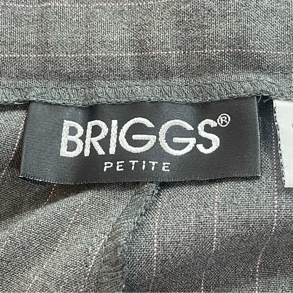 Briggs New York Dark Gray Pink Pin Strip High Waisted Petite Dress Pants NWT 10P - Picture 4 of 7
